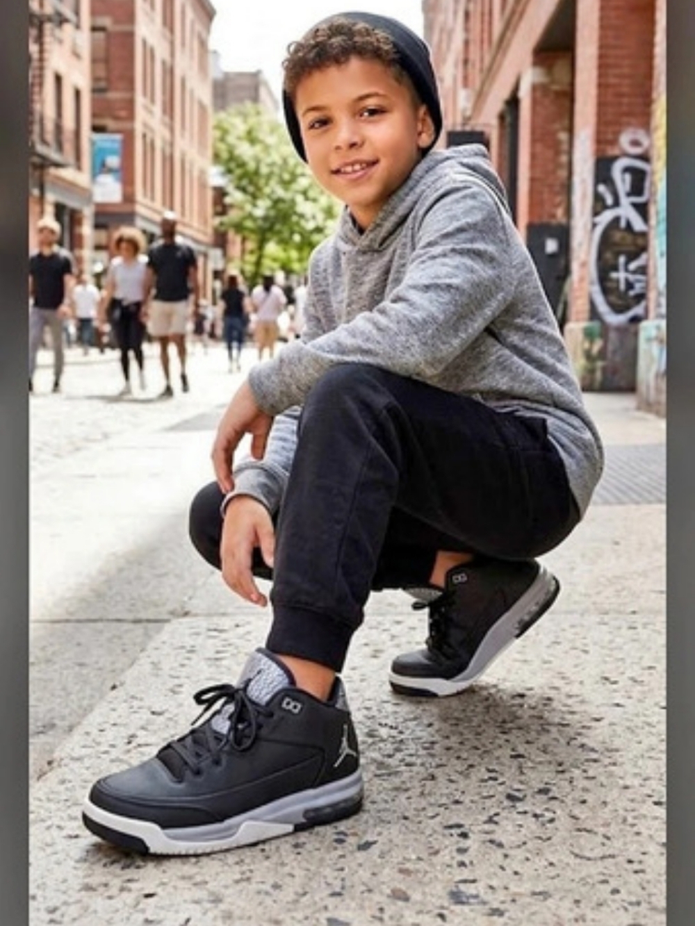 Jordan Son of Mars Low "Black Cement" Kids Sneakers Black & Gray